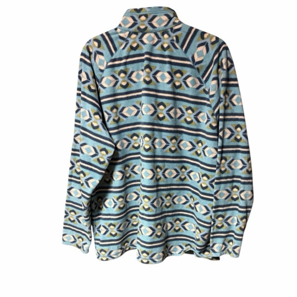 Eddie Bauer Geometric Fleece Quarter Zip Pullover Sweater - Picture 2 of 4